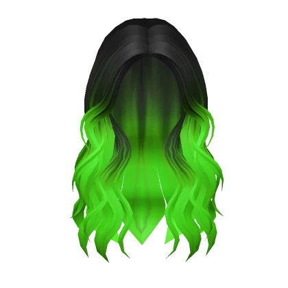 Lush Wavy Hair (Black and Green Ombre)