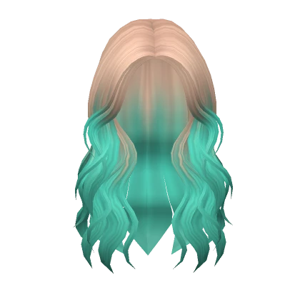 Lush Wavy Hair (Blonde and Teal Ombre)