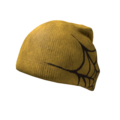 SPIDER WEB BEANIE -- YELLOW/BLACK