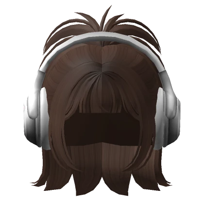 Y2K Popstar Ponytail with Headphones Brown