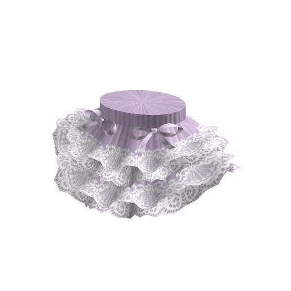 Ruffle Ribbon Lace Skirt Purple White