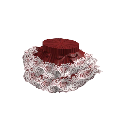 Ruffle Ribbon Lace Skirt Red White