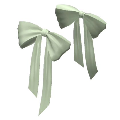 Delicate Double Hair Bows Pastel Mint Green