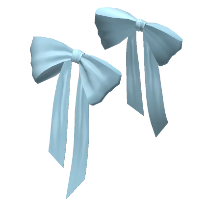 Delicate Double Hair Bows Pastel Blue