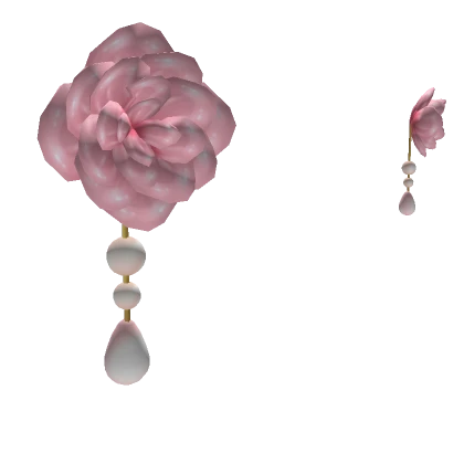 Pearl Rose Earrings - Pink