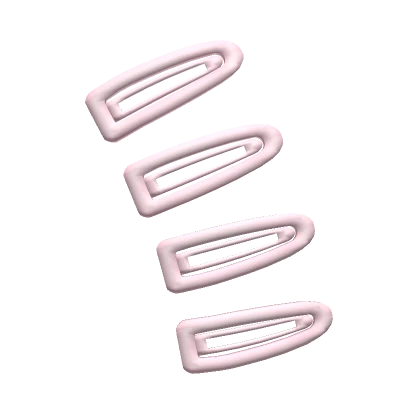 kawaii plain pink hairclips set 