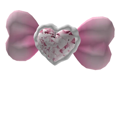 Princess Crystal Pink Heart Hair Bow