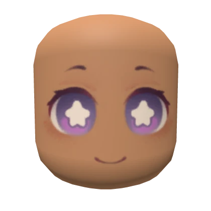 Chibi Face Mask - Purple Starry Eyes