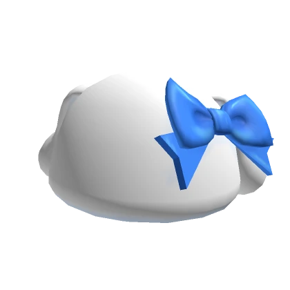 White puppy bunny beret w cute blue bow