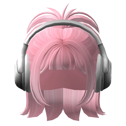 Y2K Popstar Ponytail with Headphones Pink