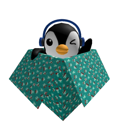 Penguin in a gift box