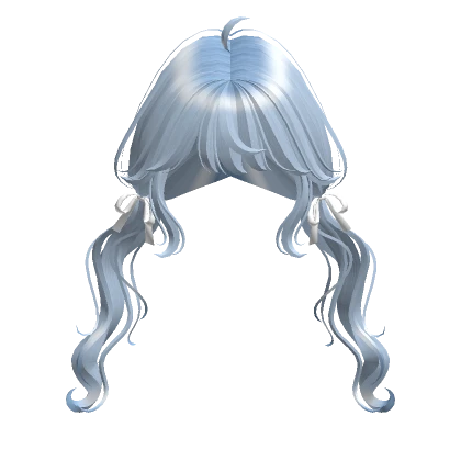 Swirly Pigtails with Ribbons (Sky Blue)