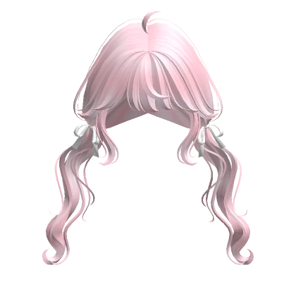 Swirly Pigtails with Ribbons (Pink)