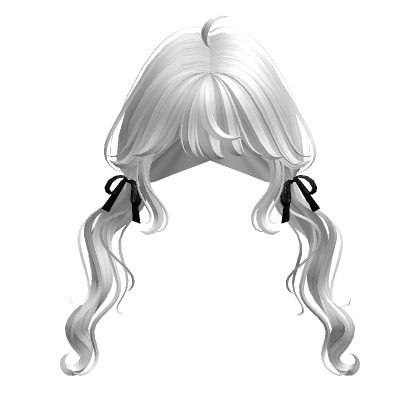 Swirly Pigtails with Ribbons (White)