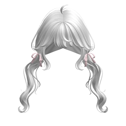 Swirly Pigtails with Ribbons (White)