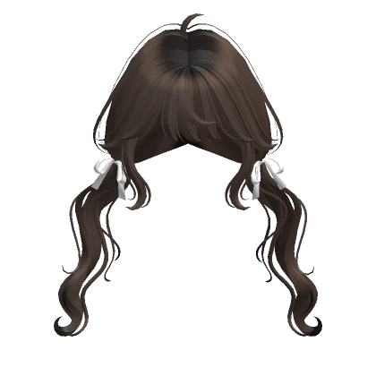 Swirly Pigtails with Ribbons (Brown)