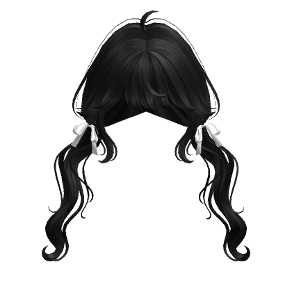 Swirly Pigtails with Ribbons (Black)