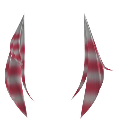 Asymmetrical pink & white raccoon tails