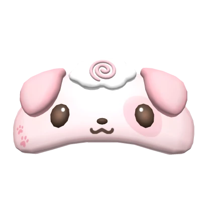 ♡ kawaii sleepy puppy mask pink