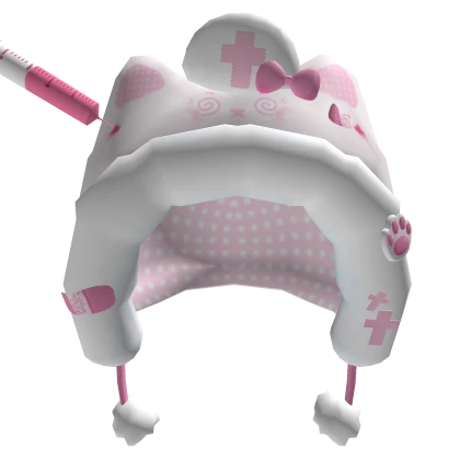 ♡ Kawaii silly kitty pink nurse hood