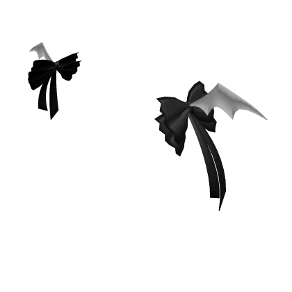 White Bat Ribbon Black