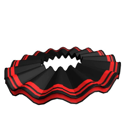 Ruffled Clown Collar (Black Red) [Halloween]