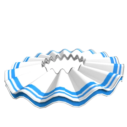 Ruffled Clown Collar (Blue White) [Halloween]
