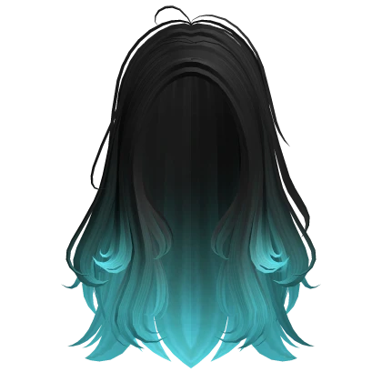 Messy Layered Anime Bed Head Hair (Black Blue)