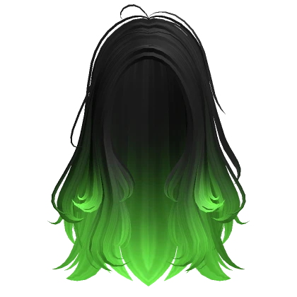 Messy Layered Anime Bed Head Hair (Black Green)