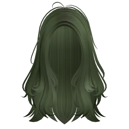 Messy Layered Anime Bed Head Hair (Forest Green)