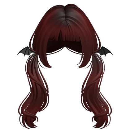 ♡ red gothic bat wings low pigtails