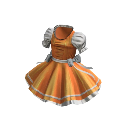 Lovely Ruffled Frilly Dress - White Orange