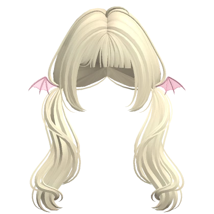 ♡ soft pastel blonde gothic bat wings low pigtails