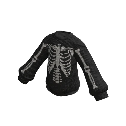 Black Oversized Skeleton Sweater