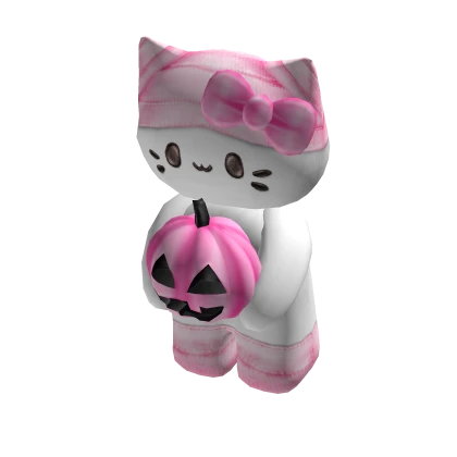 Holdable halloween pumpkin kitty plush 