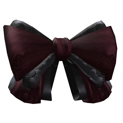 Red and Black Lace Hairbow