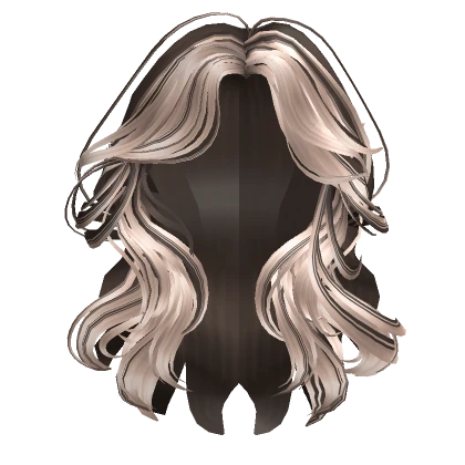 Wavy Curtain Bangs Two Tone Hair Brown & Blonde