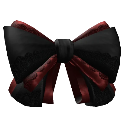 Dark Red and Black Lace Hairbow