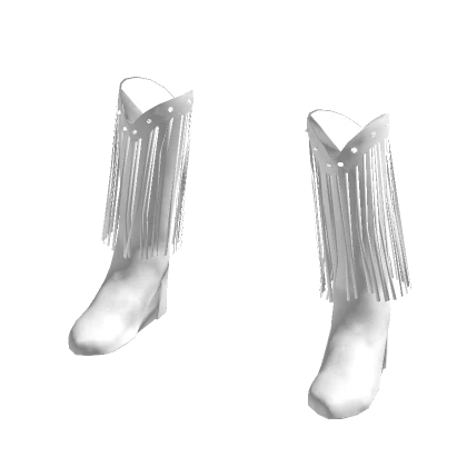 Designer fringe white cowboy boots (party)