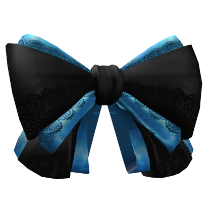 Blue and Black Lace Hairbow