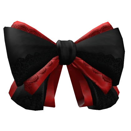 Black and Red Lace Hairbow