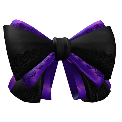 Black and Purple Lace Hairbow