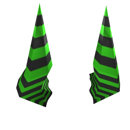 Striped green & grey horns