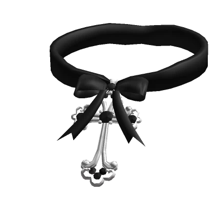 Pretty Black Emo Cross Bow Choker