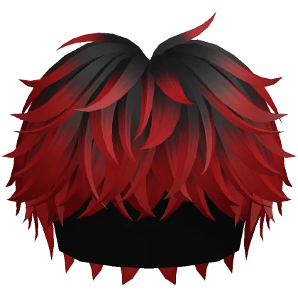 Messy Fluffy Anime Boy Hair (Black To Red)