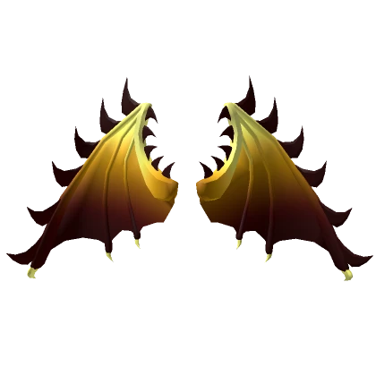 Spiked Curled Golden Dragon Wings