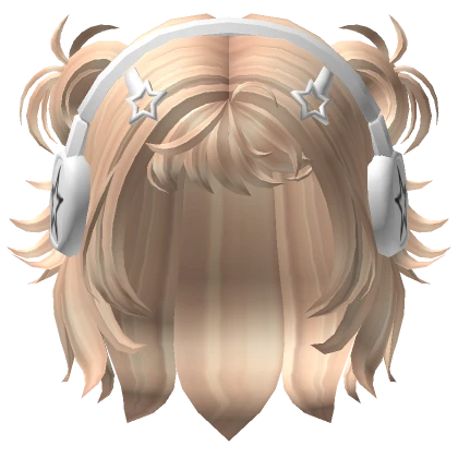 Short Y2K Buns Blonde w/ Star Headphones