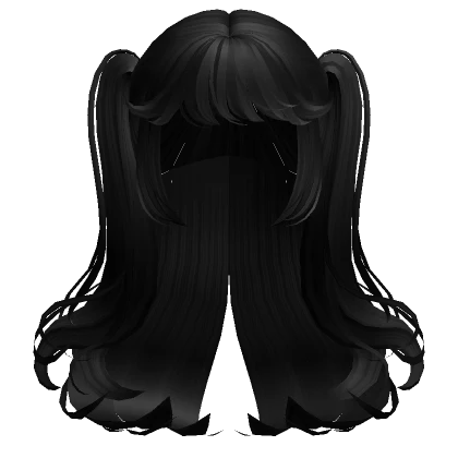 Long Idol Half Up Pigtails w/ Bangs (Black)