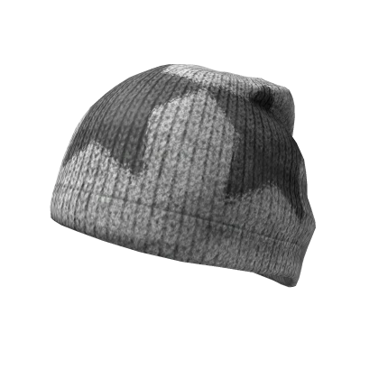 STAR KNIT BEANIE -- WHITE / GRAY