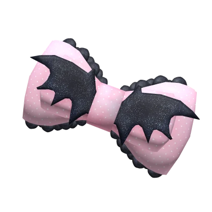 Kawaii Poka Dot Pink Bat Bow